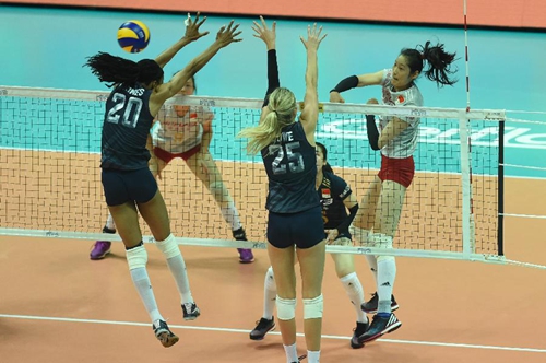 中美女排大戰(zhàn)，中國(guó)女排獲三連勝?zèng)_擊里約奧運(yùn)